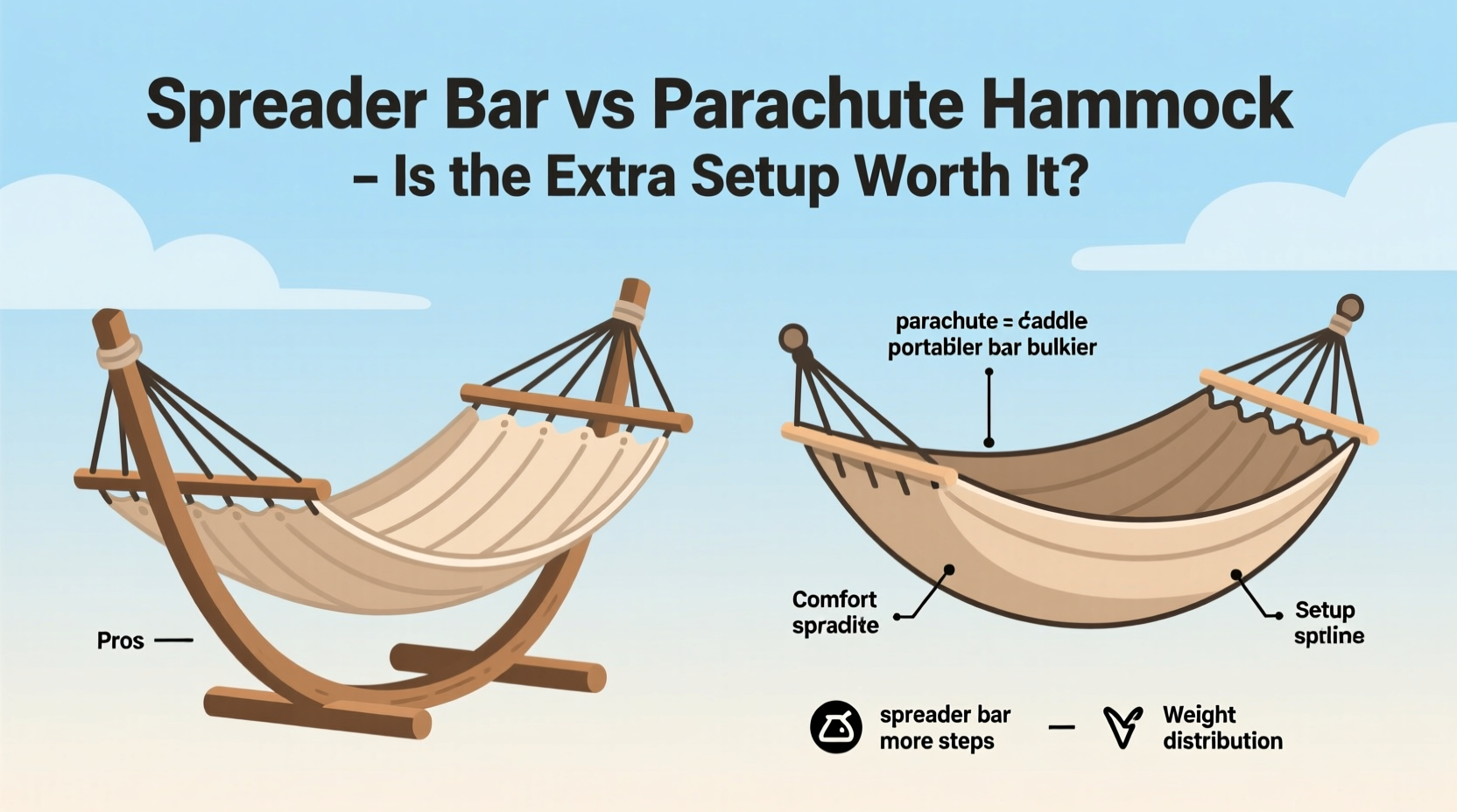 spreader bar vs parachute hammock is the extra setup really worth it