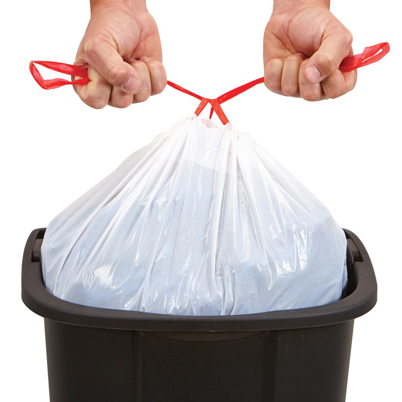 Custom wholesale printing 100% Biodegradable Drawstring Trash Garbage Bag