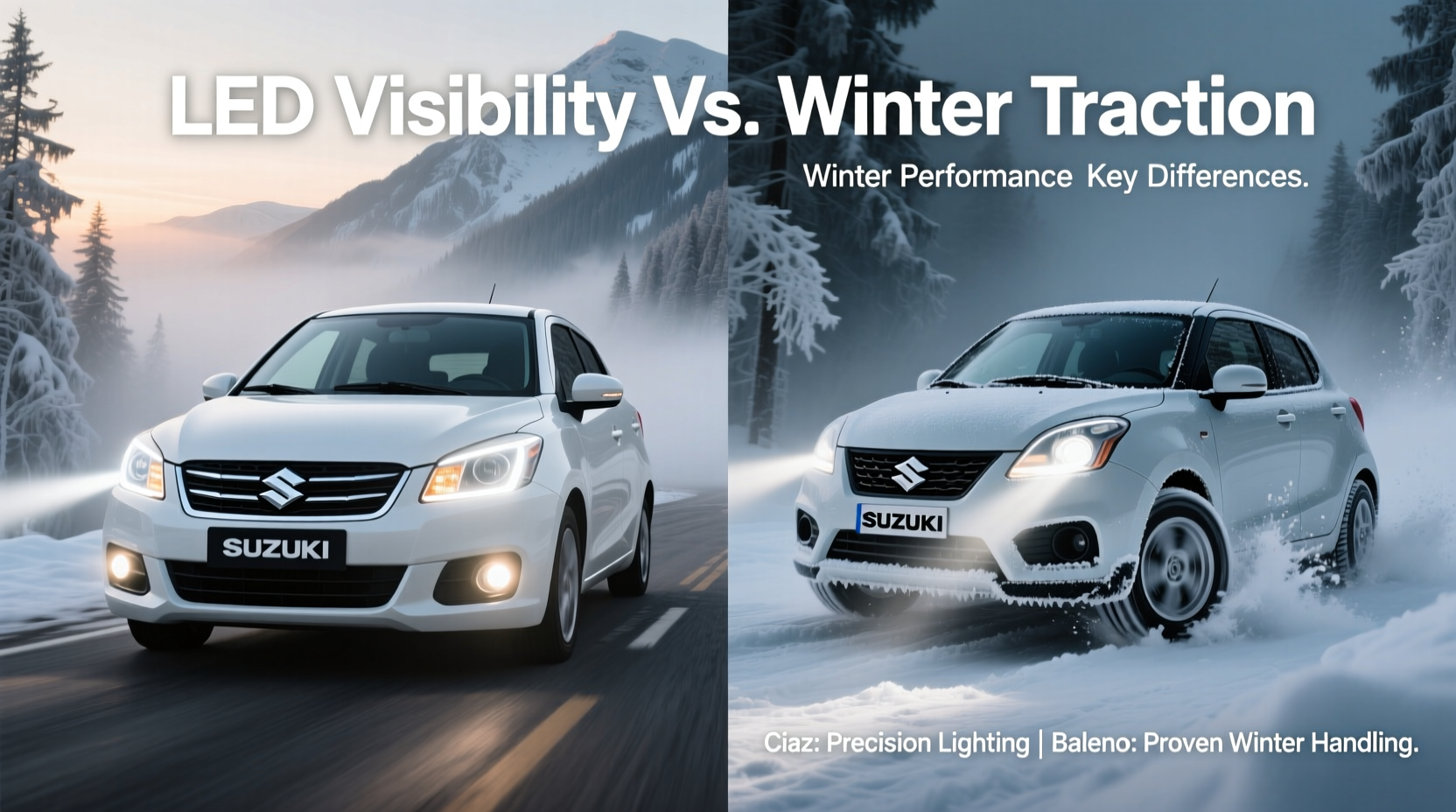 ciaz led fog vs suzuki baleno winter