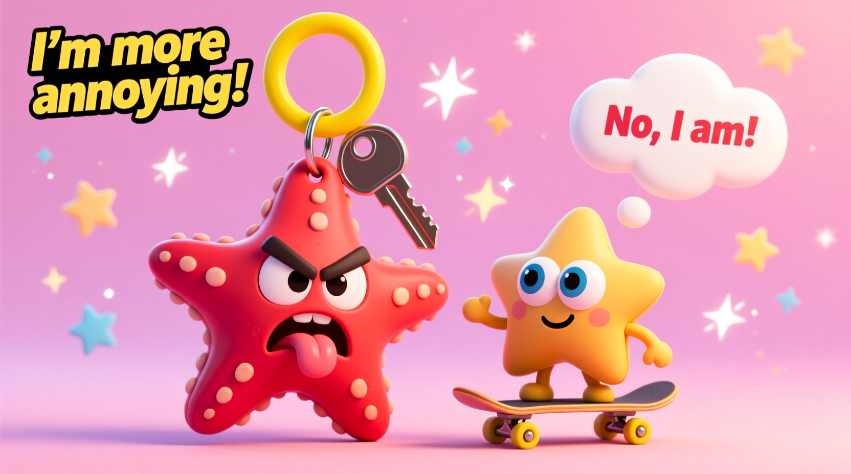angry starfish keychain vs pocket toy which ones more annoying in a fun way