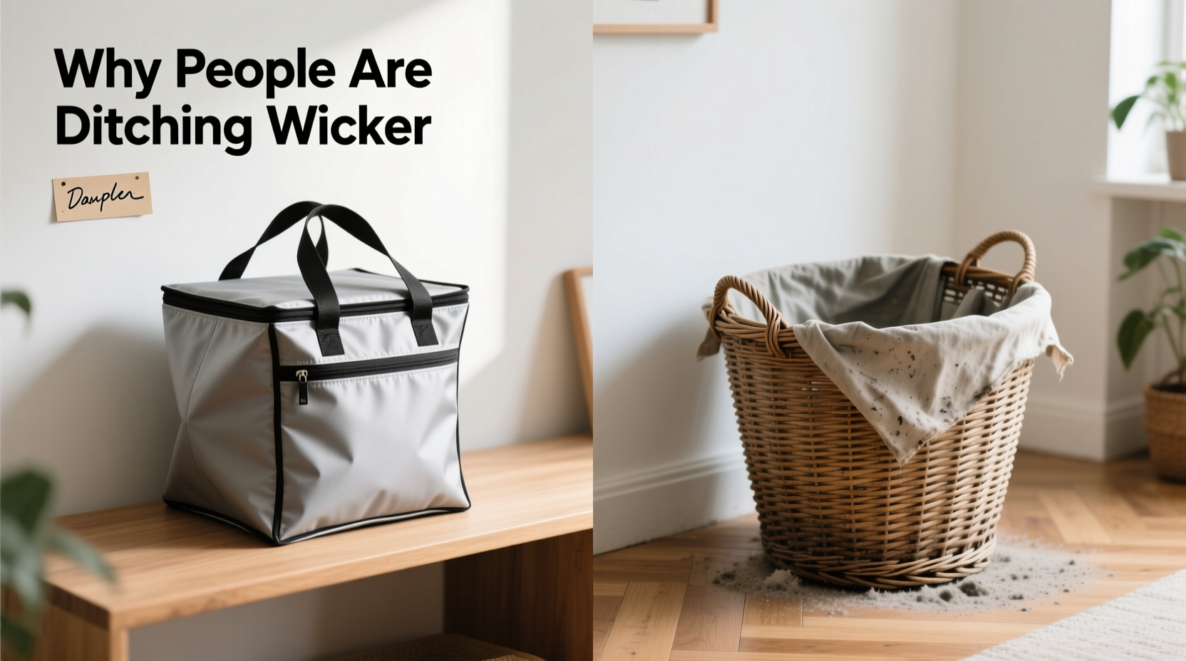 foldable laundry bag vs wicker hamper why are people ditching wicker