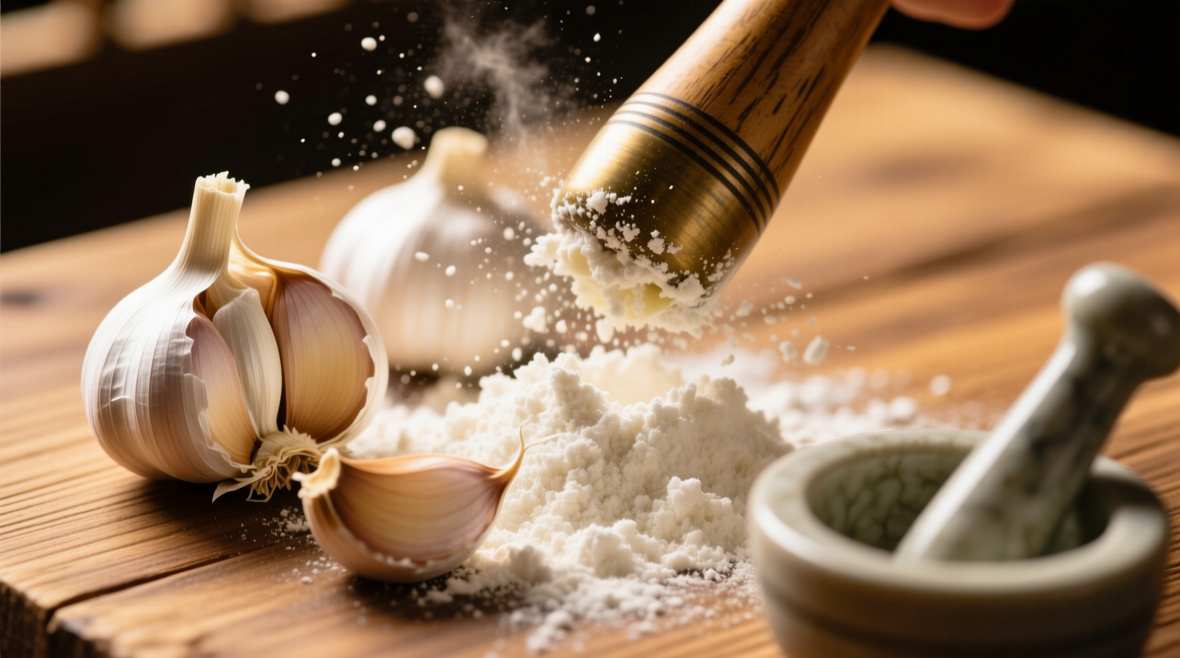 3 garlic cloves to powder