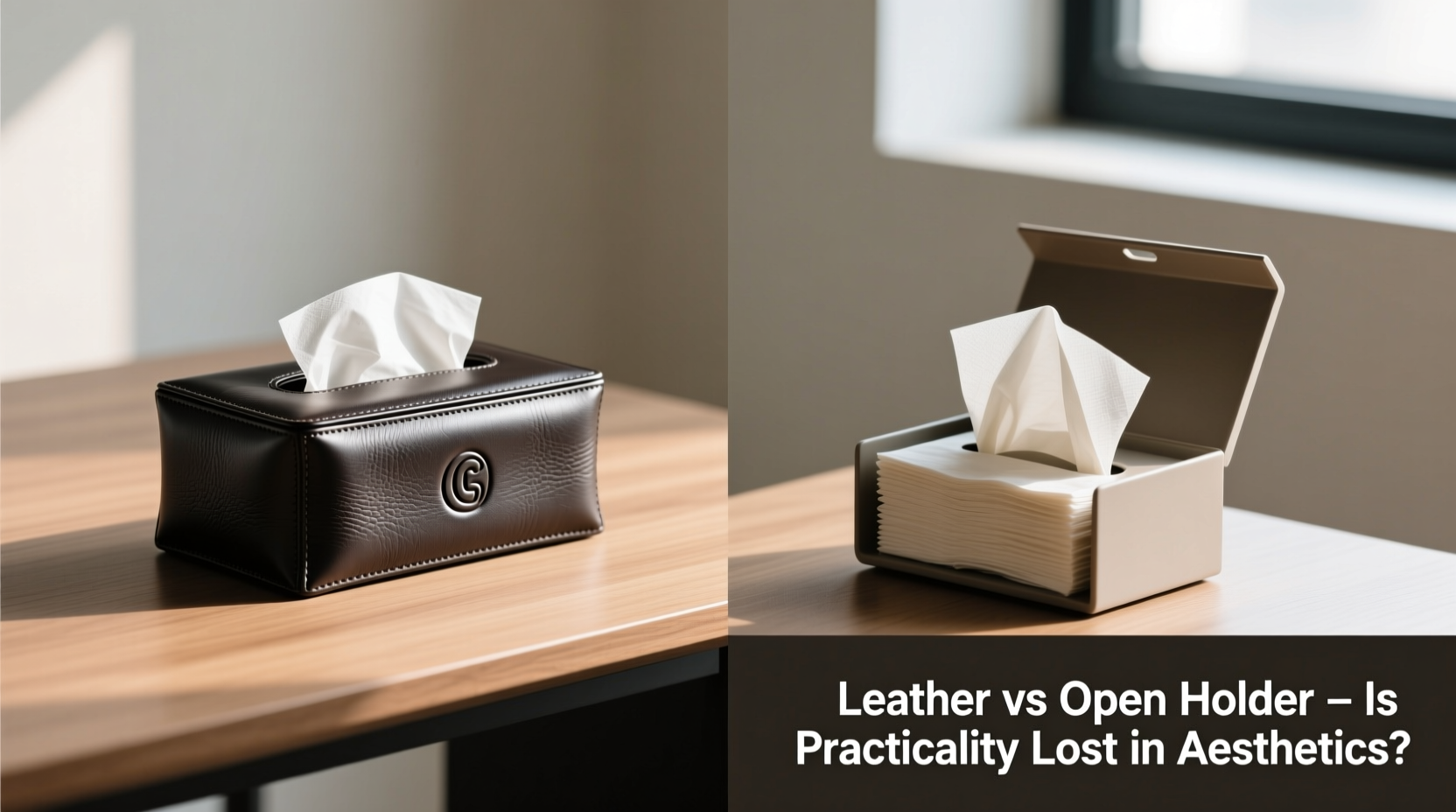 leather tissue box vs open holder is it just about looks or is one actually more practical