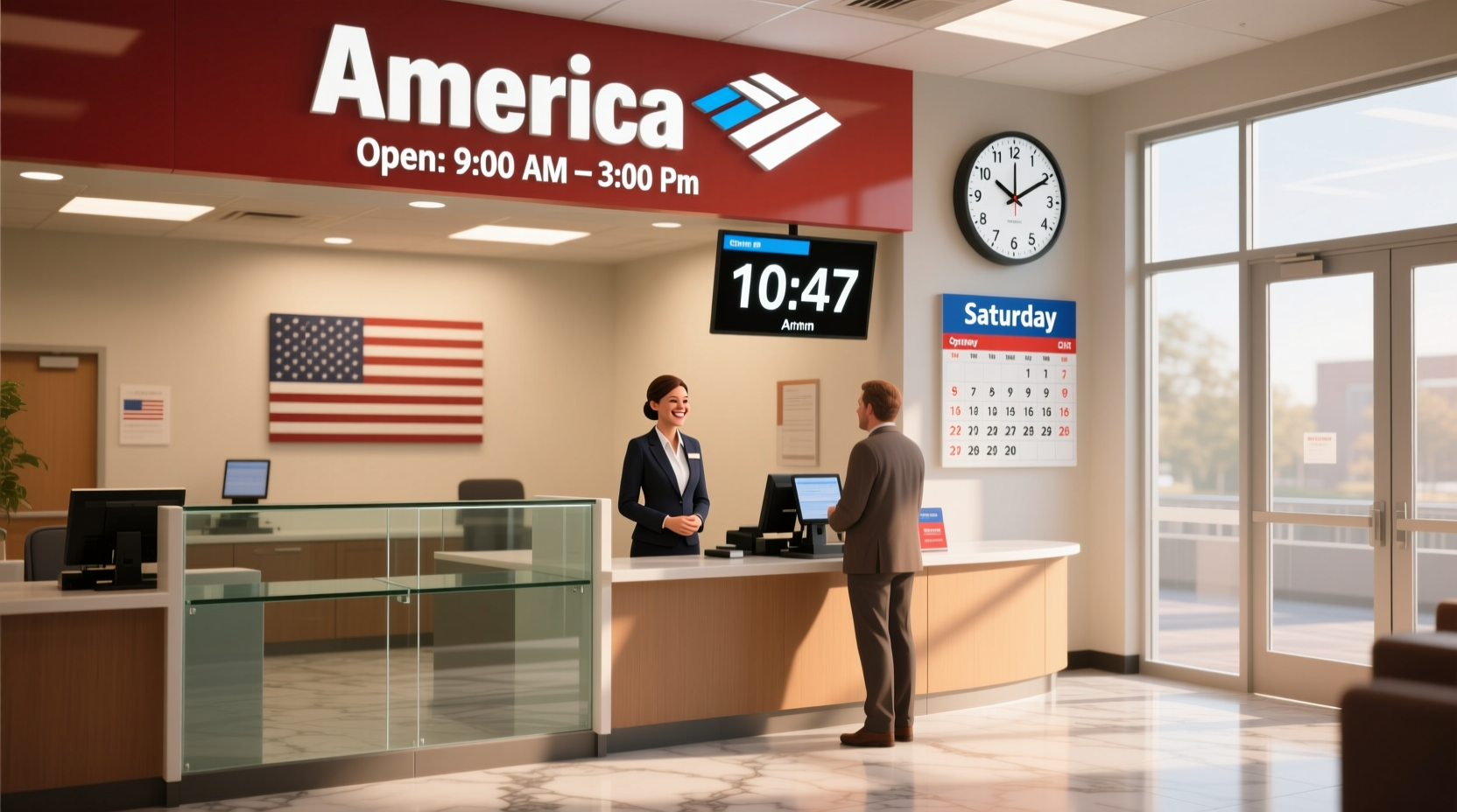 what time is bank of america open on saturdays