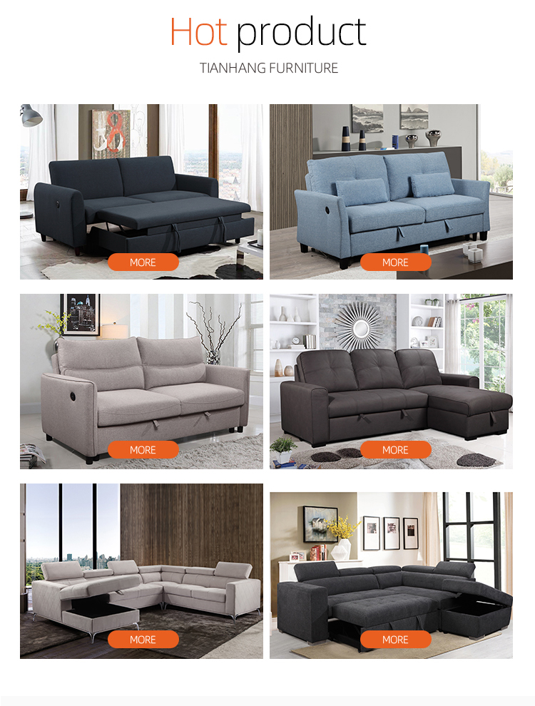 Comfortable Folding Living Room Sofa Bed Room Furniture Modern Solid Wooden Frame Livingroom Home Furniture American Style