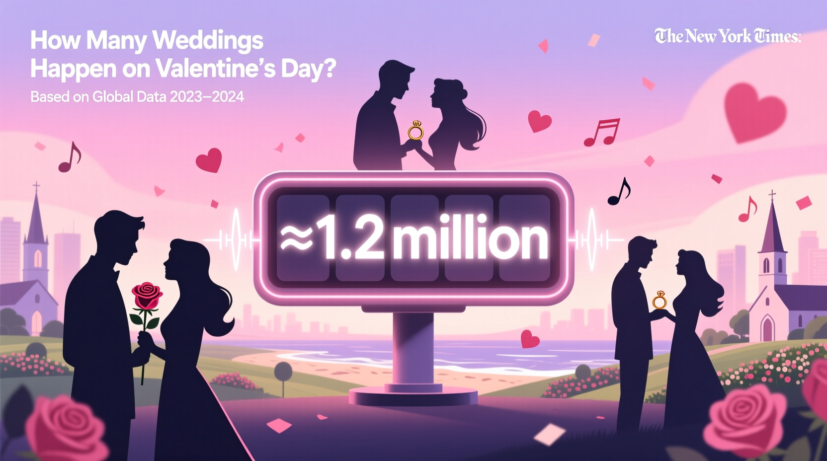 how many weddings take place on valentines day