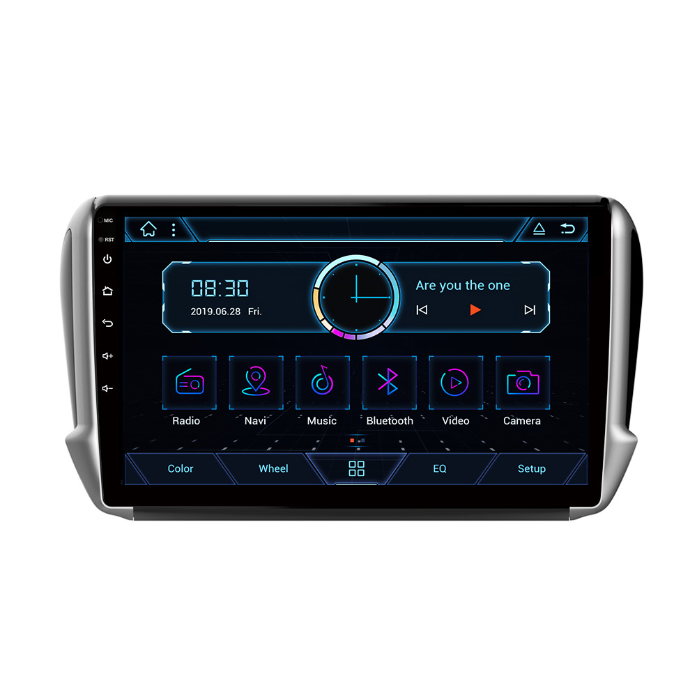 Android Car Video 9 Inch PX6 Dashboard Placement Monitor With FM/AM/RDS/AHD/DSP Touch Screen Car Stereo For Peugeot 2008