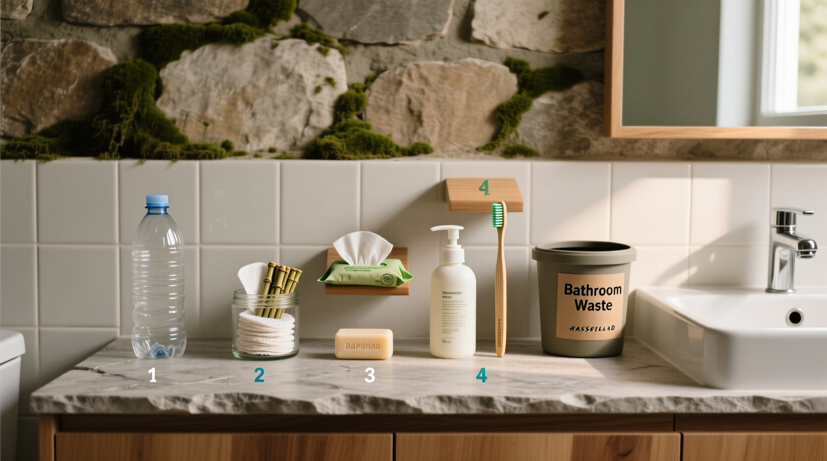 steps toward going zero waste bathroom