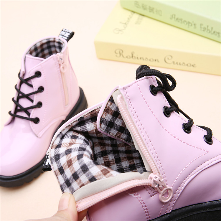 Children Shoes Martin Boots Waterproof Winter PU Leather Boys Girls Boot Kids Sneakers Casual Shoes