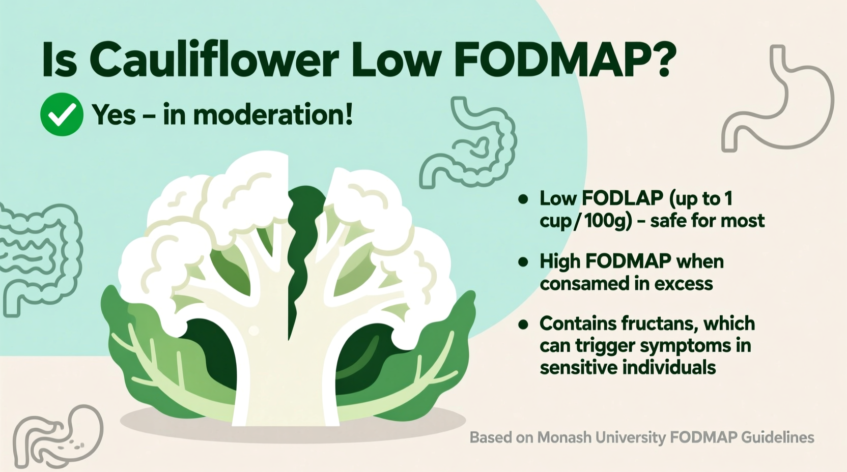 Is Cauliflower Low FODMAP? The Portion Size Truth