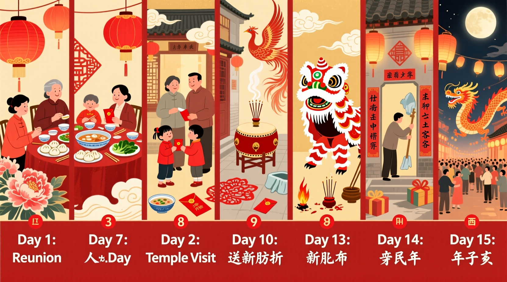 what happens on each day of chinese new year