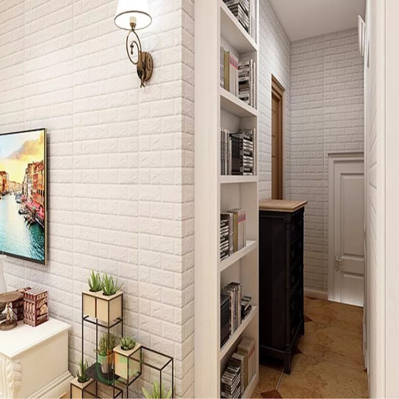 Waterproof DIY Art Decor Interior PE Foam Wallpaper 3D Wallpaper Brick 77cm