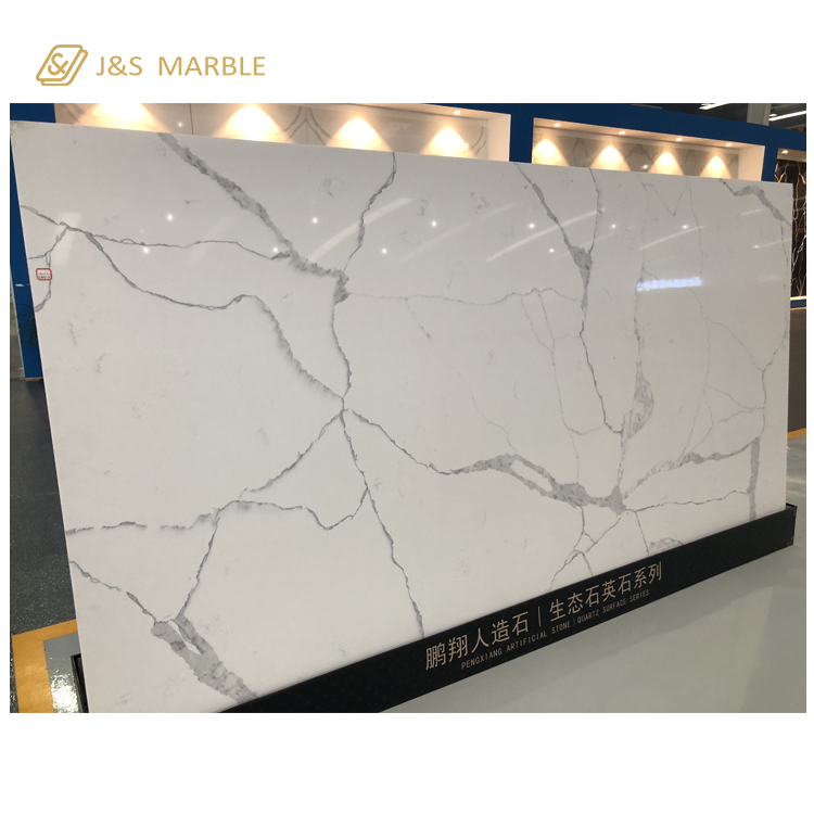 Chinese white calacatta Quartz floor slabs price per square meter price