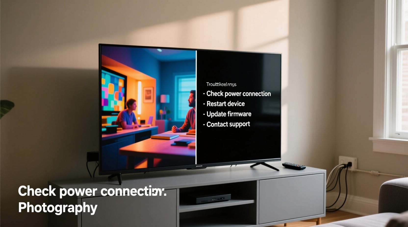 half of tv screen dark causes troubleshooting tips