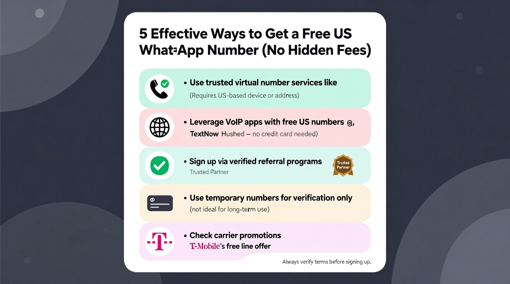 effective ways to obtain a free us number for whatsapp without hidden fees