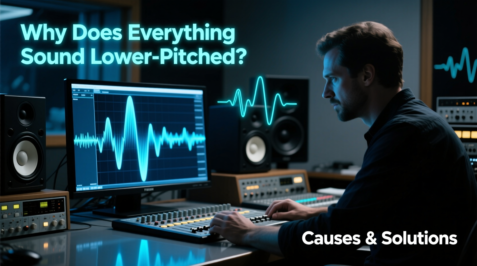 why does everything sound lower pitched causes solutions