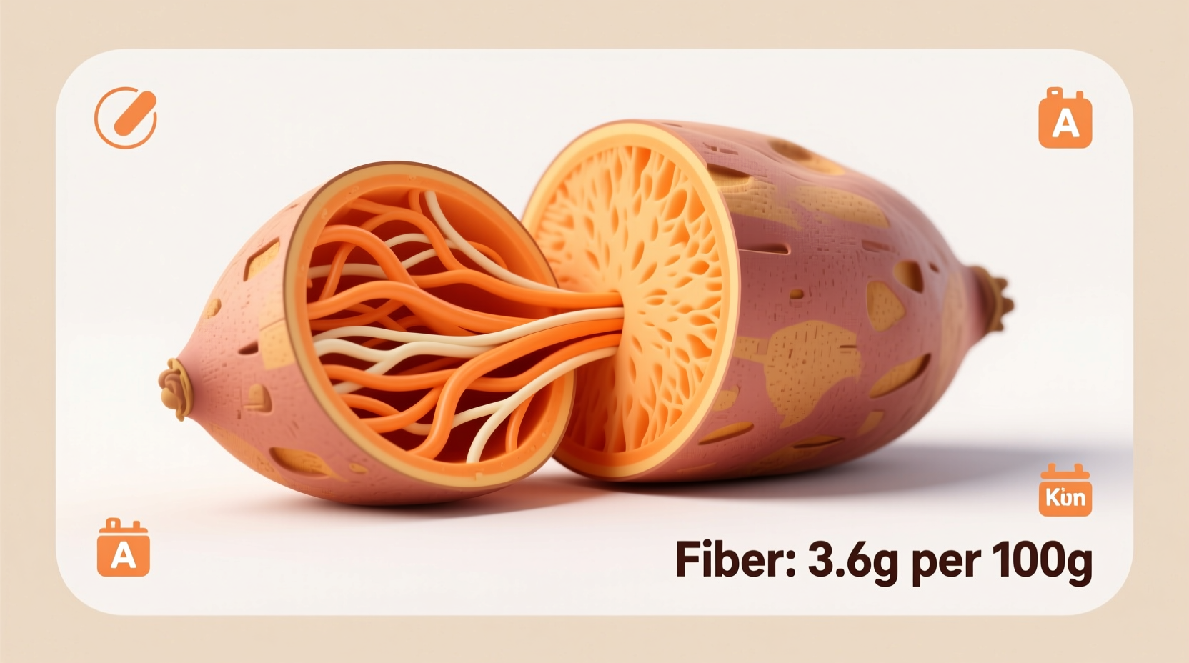Sweet Potato Fiber Content: 3.8g Per Medium Potato
