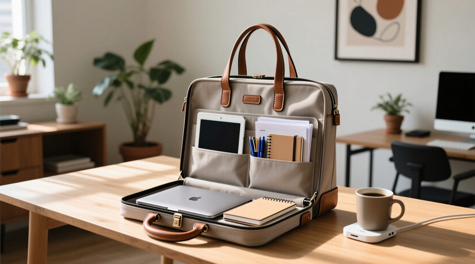 how to style and organize your tote bag as a practical briefcase alternative