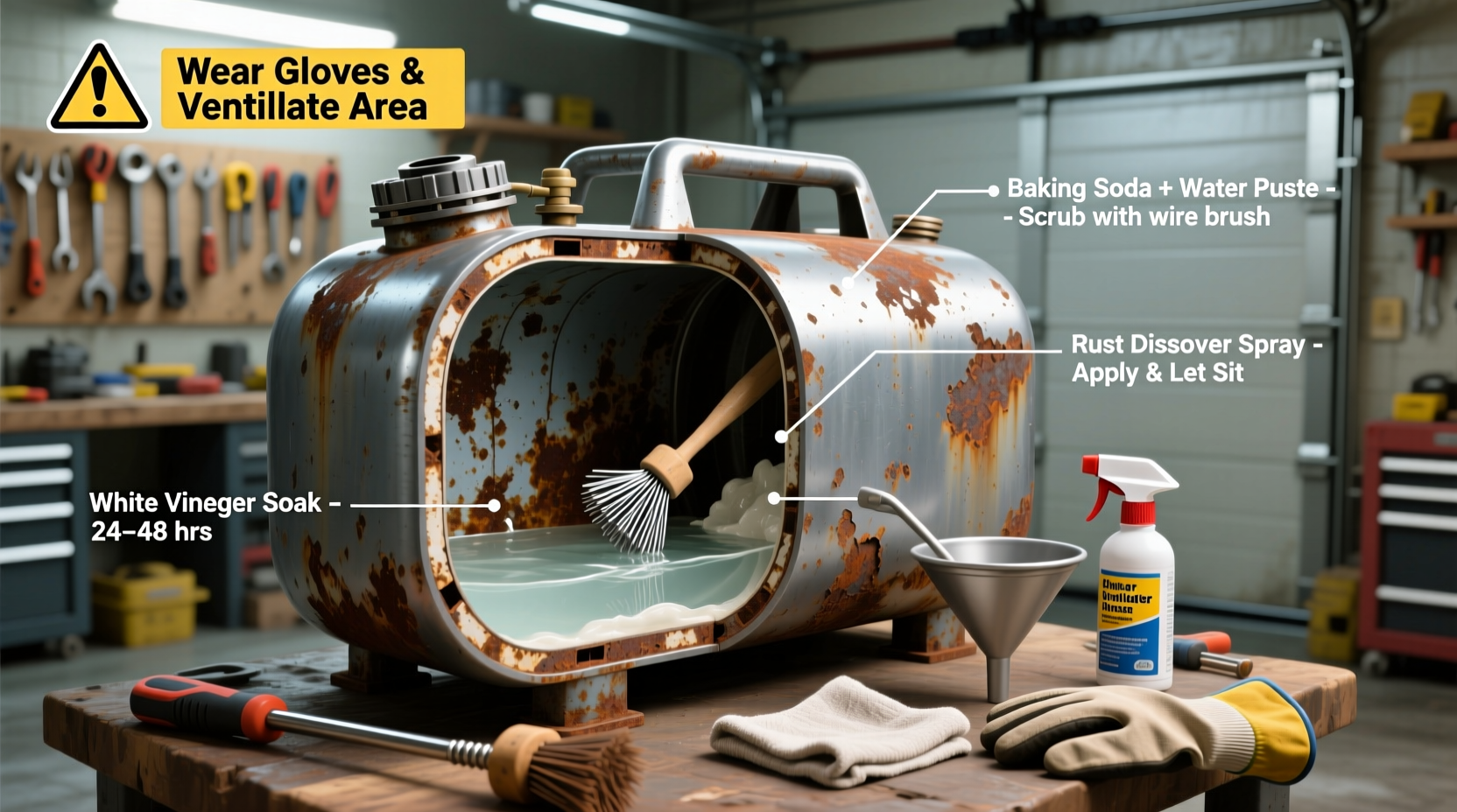effective methods for the best way to clean rust out of a gas tank
