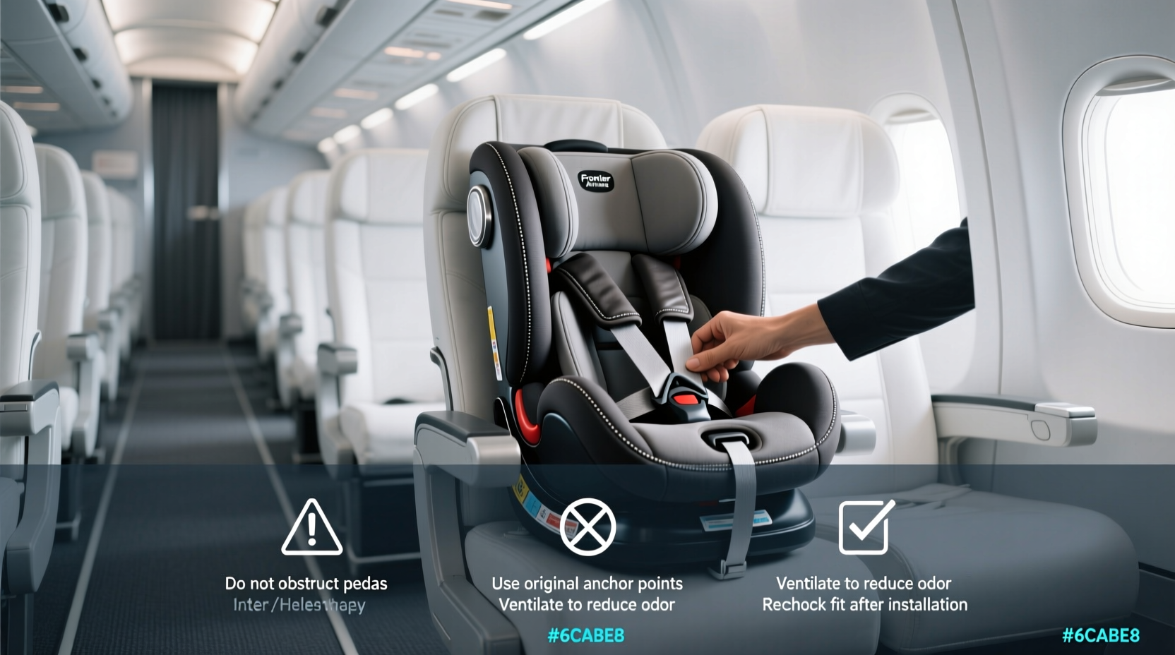 frontier airlines child car seat checkin policy
