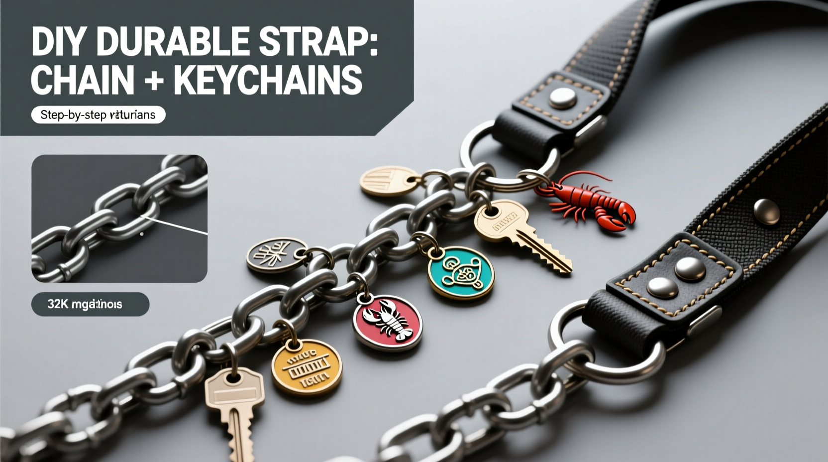 creative diy guide how to make a durable bag strap using chain and keychains