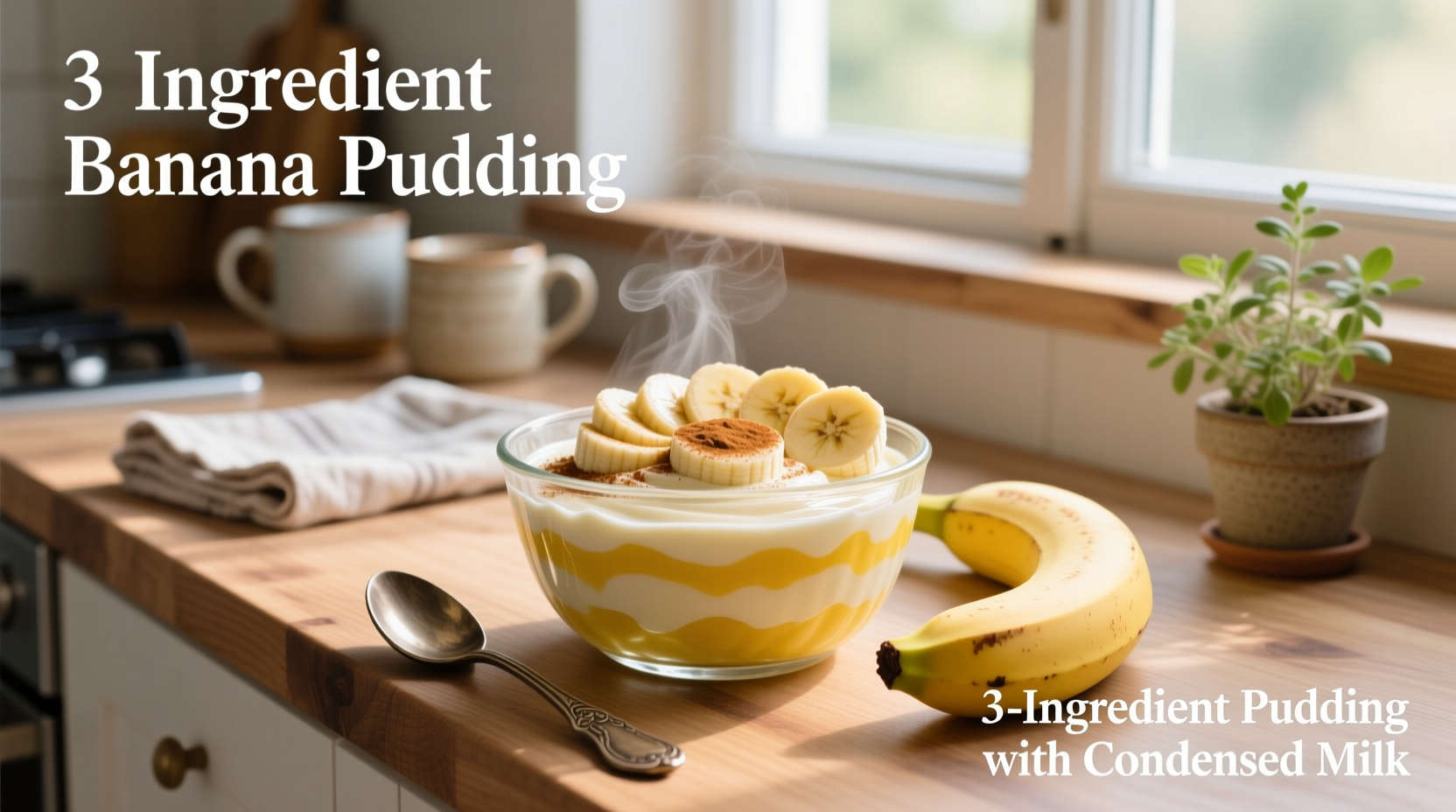 3 ingredient banana pudding with condensed milk
