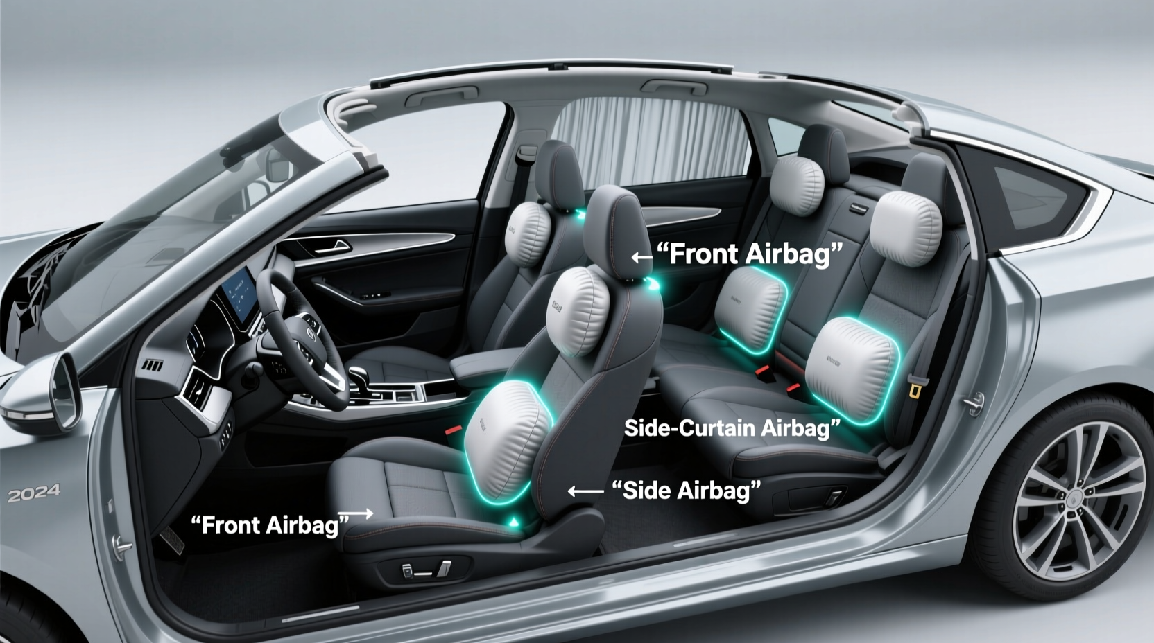 how many airbags in a car
