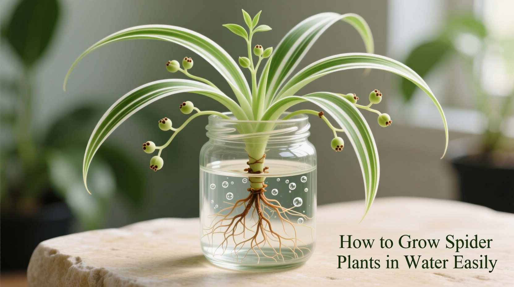 how to grow spider plants in water