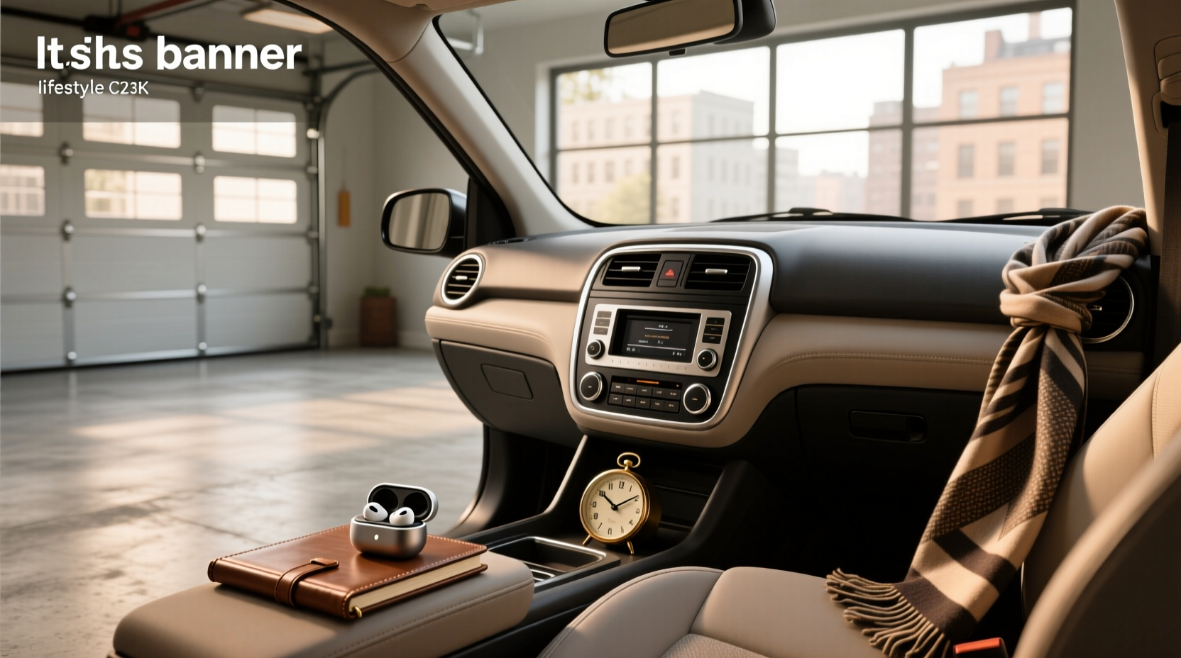 Compact car stereo installed in dashboard