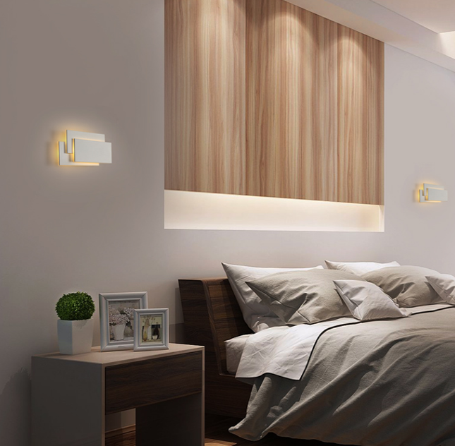 Aluminum white wall lamp indoor hotel wall lamp decorative led source for Corridor background wall