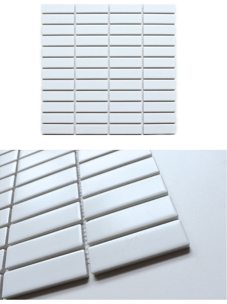 294x298mm Matt Glazed Ceramic Strip Bathroom Mosaic