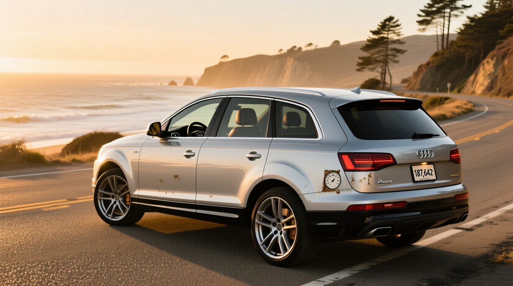 2013 Audi Q7 Premium Plus parked on urban street