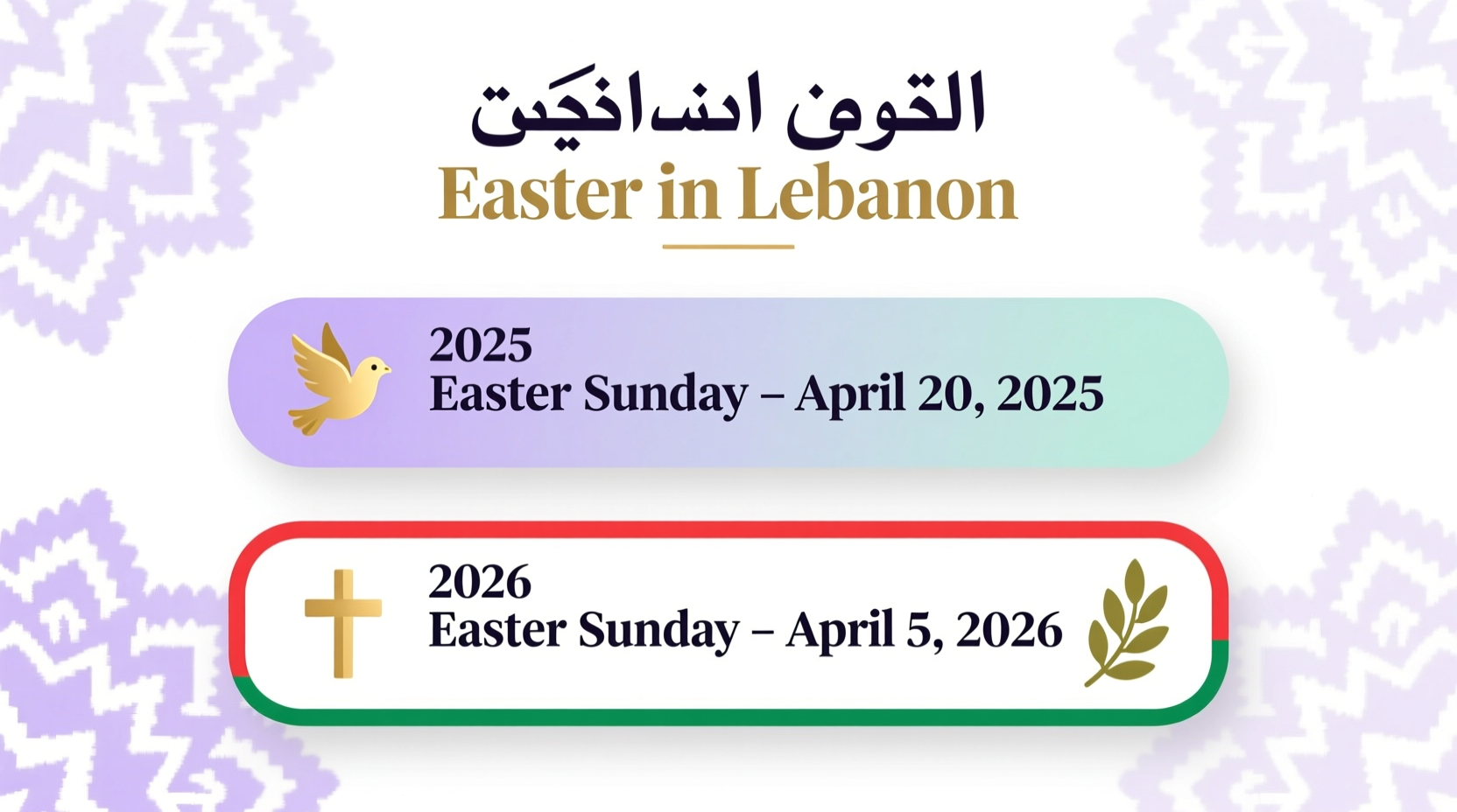 when is easter in lebanon