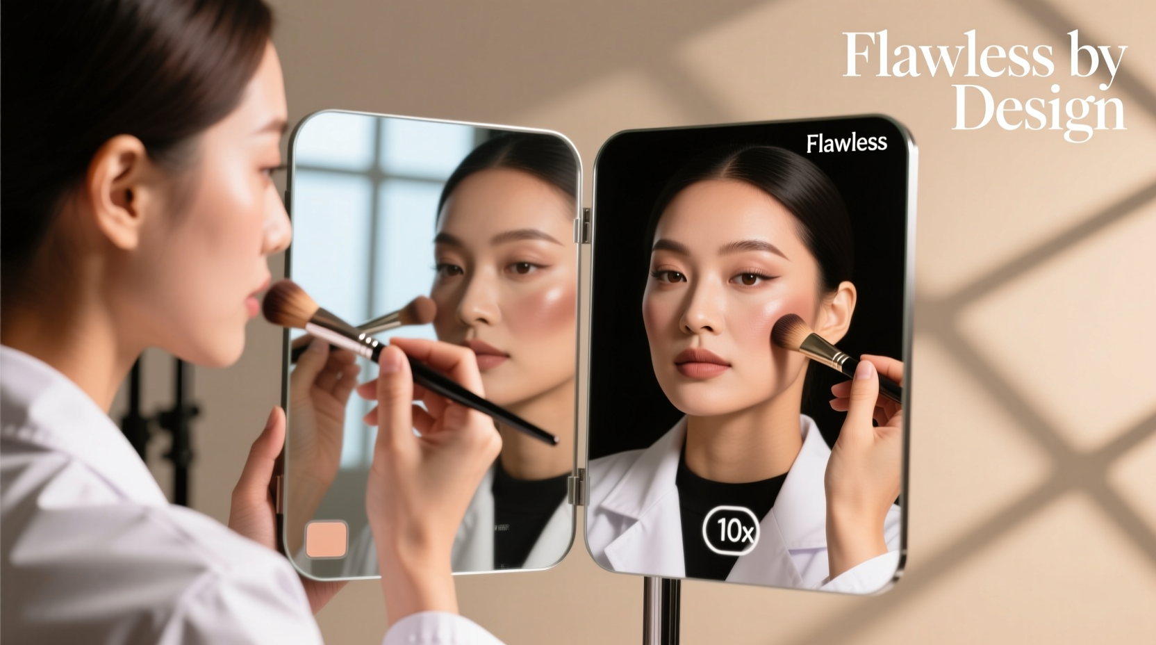mastering flawless makeup a step by step guide to using a double sided mirror