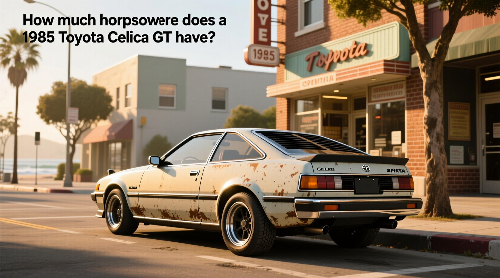 1985 Toyota Celica GT-S hatchback showing profile angle and pop-up headlights