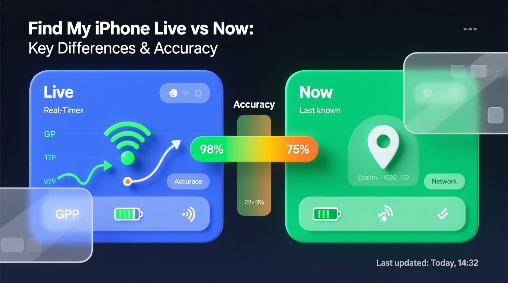 find my iphone live vs now whats the difference which one is more accurate
