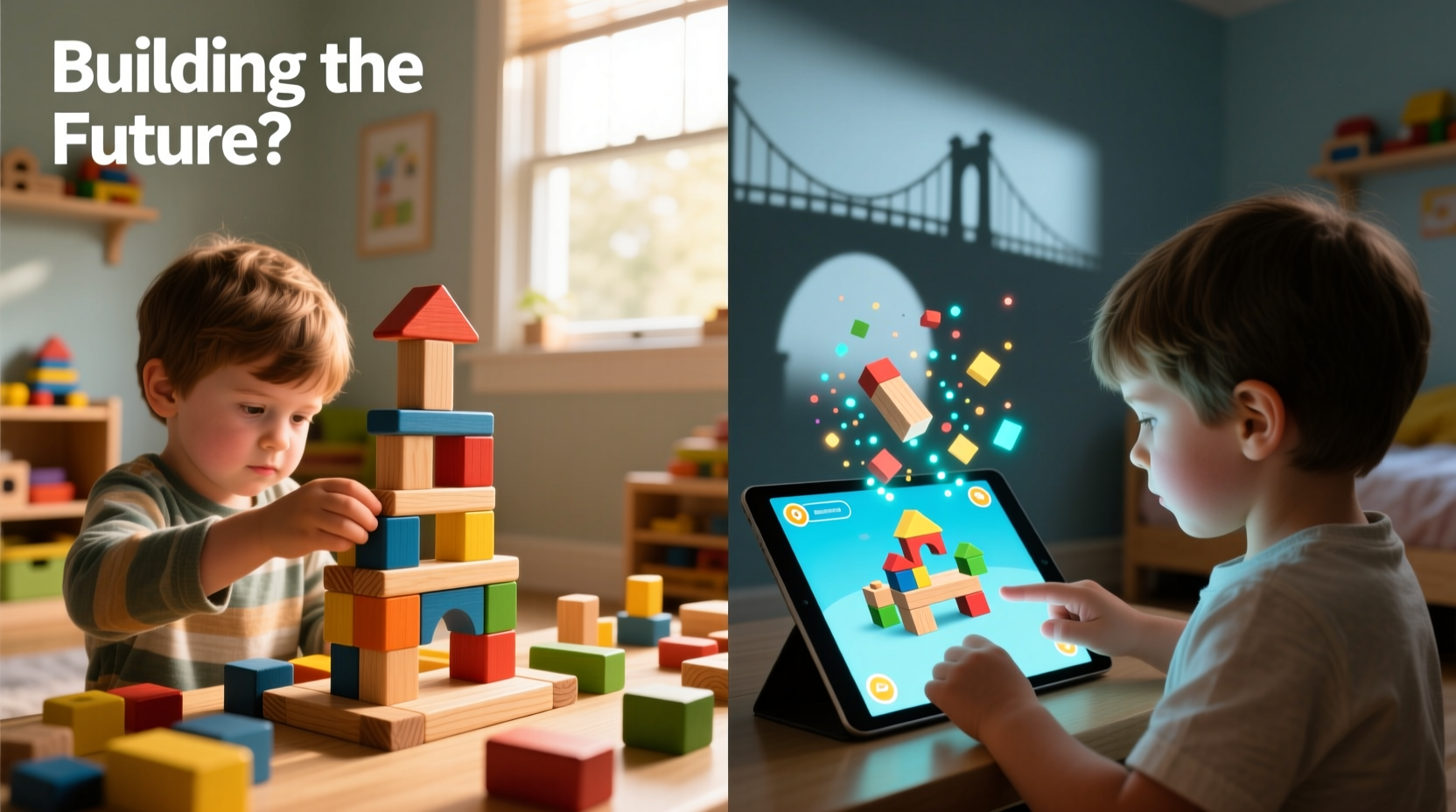educational toys vs traditional toys are screens replacing building blocks