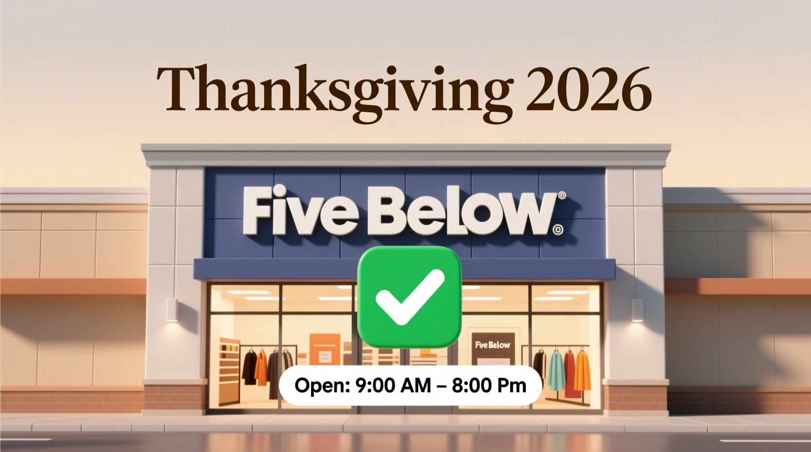 is five below open on thanksgiving 2026