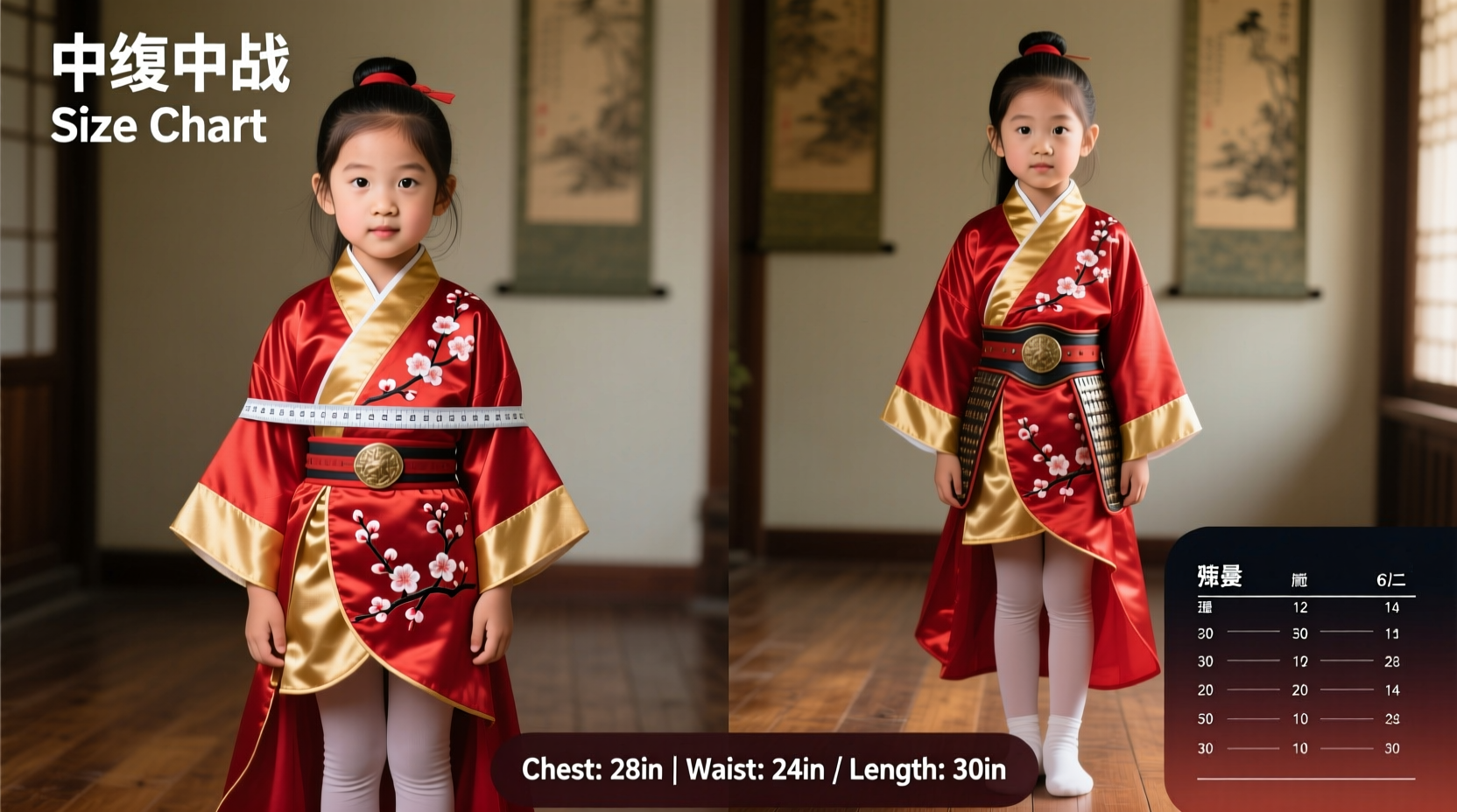 how to accurately measure and choose the perfect mulan costume size for kids