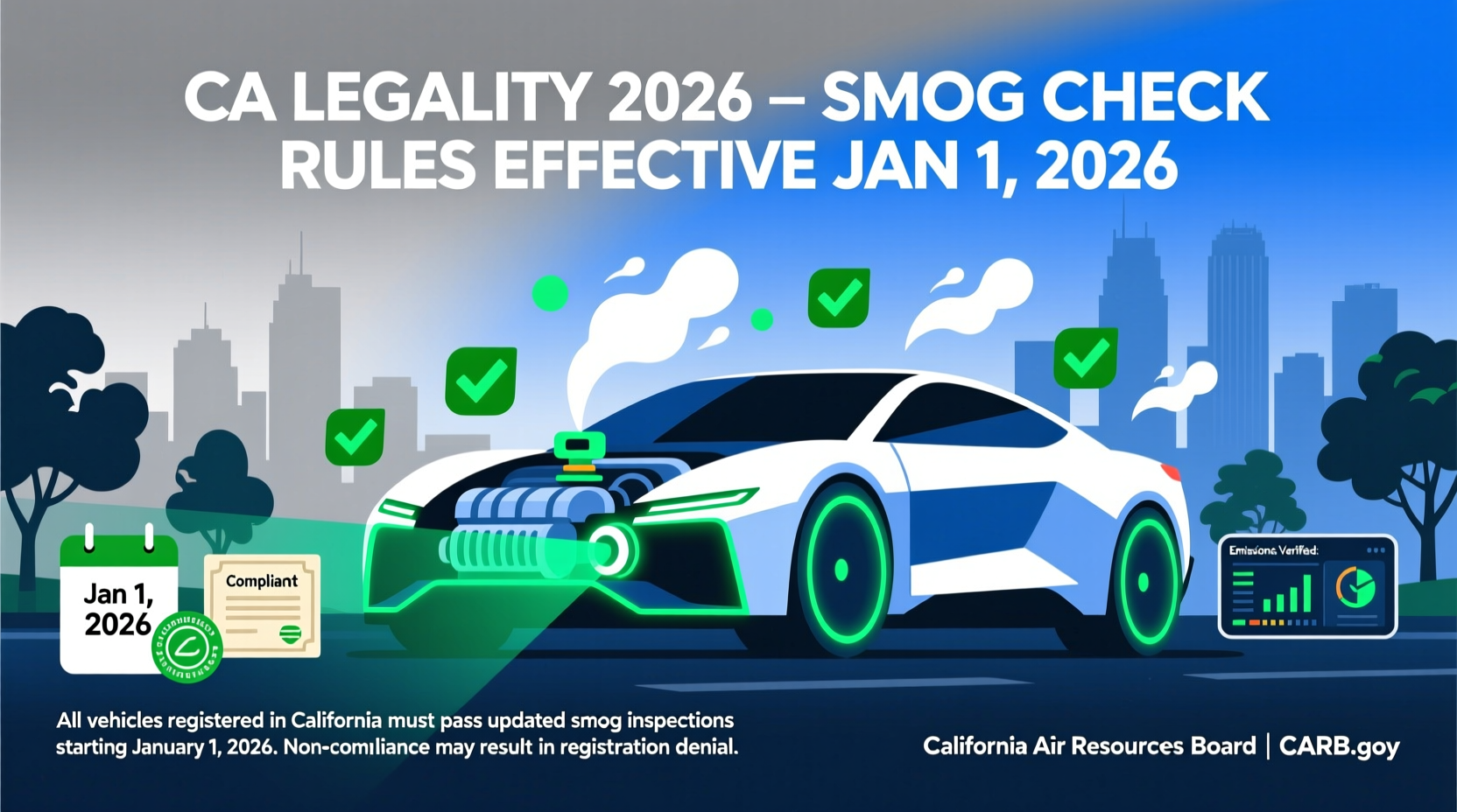 CA Legality 2026: Smog Check Rules Effective Jan 1, 2026