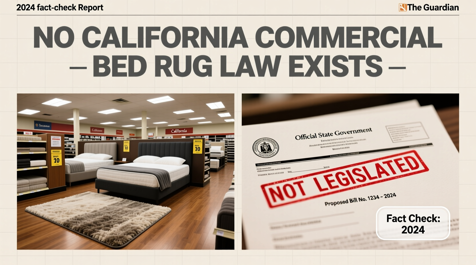 california commercial bed rug law