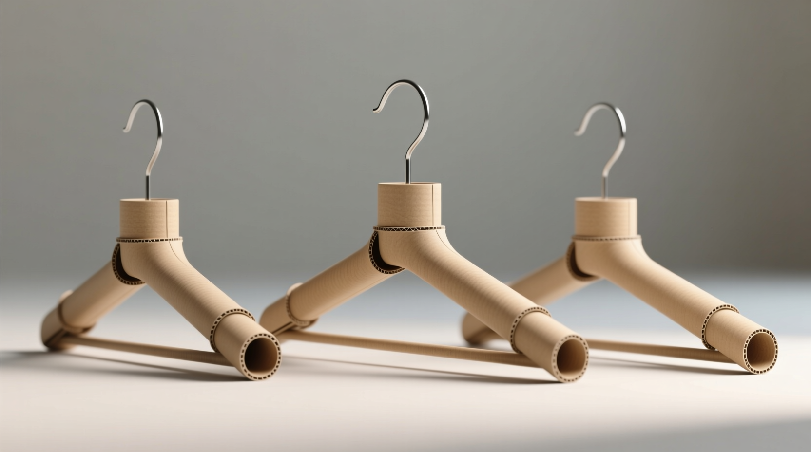 line coat hangers with cardboard tubes for fewer crease
