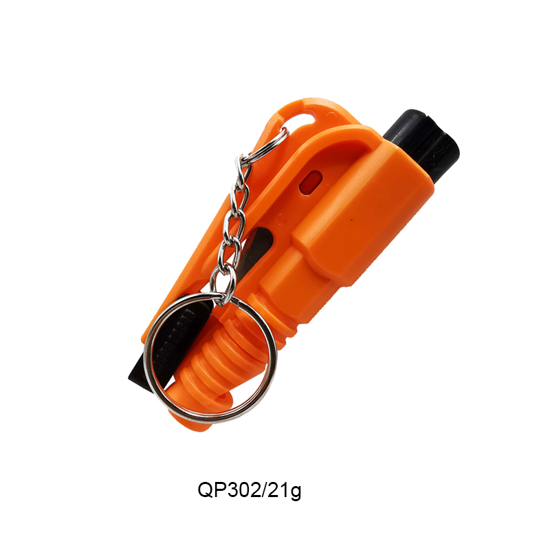 MOQ 100 Pcs Emergency Escape Hammer Mini Pocket Safety Window Glass Breaker Keychain Rescue Tool and Keychain Belt Cutting