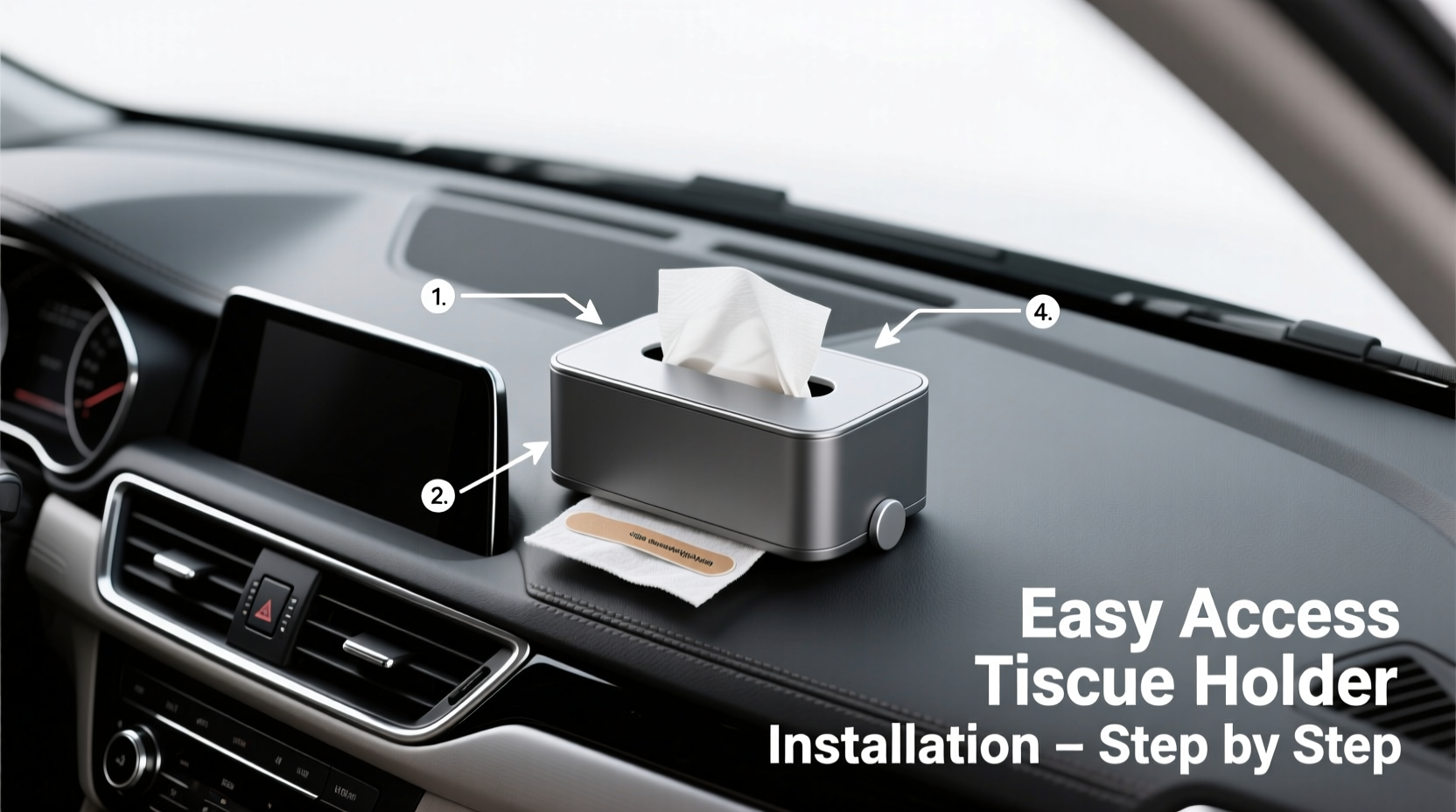 quick and simple steps to install a car tissue box for convenient access