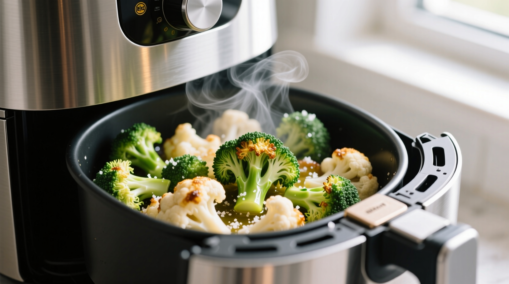 Perfect Air Fryer Broccoli and Cauliflower Recipe in 15 Minutes