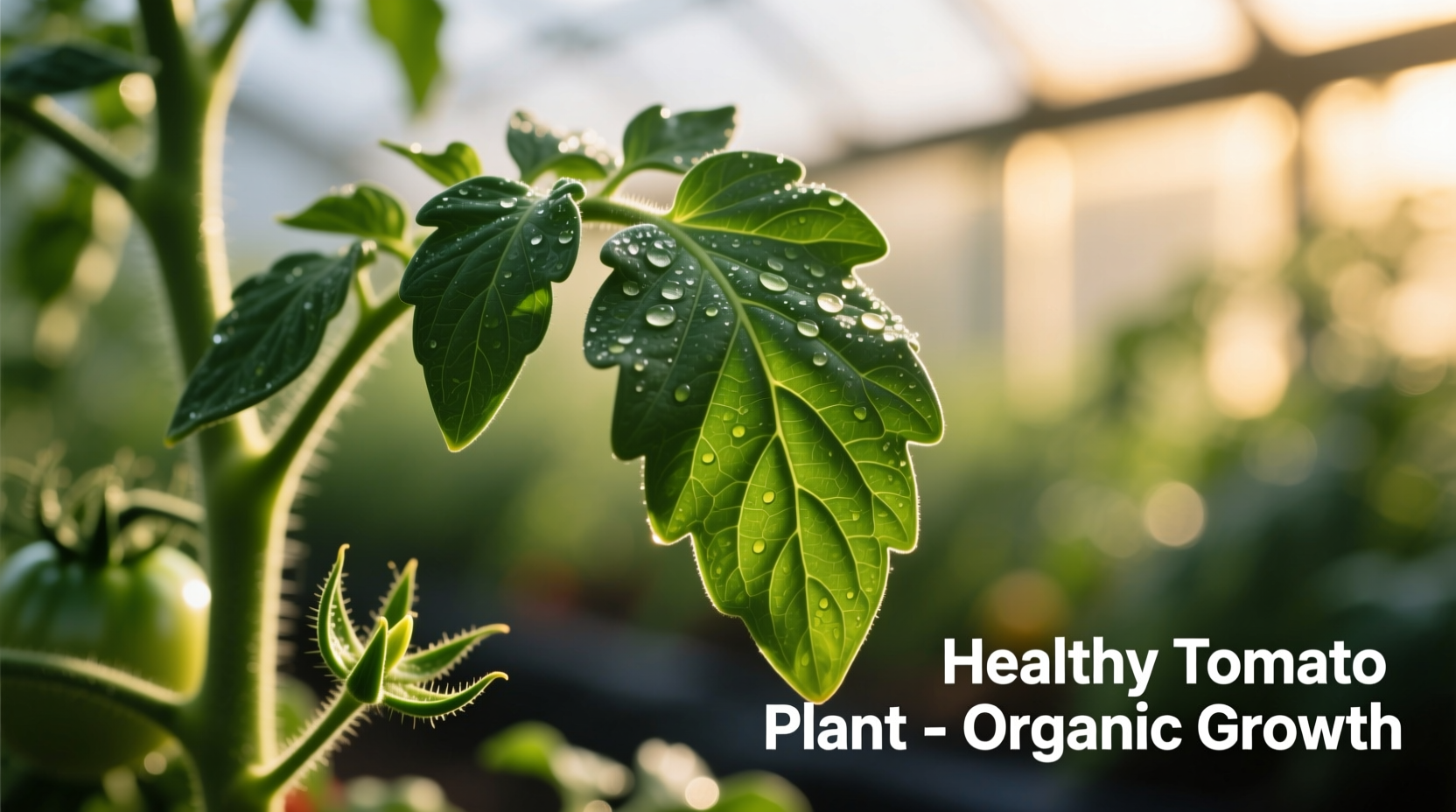Close-up of healthy tomato plant with normal leaves