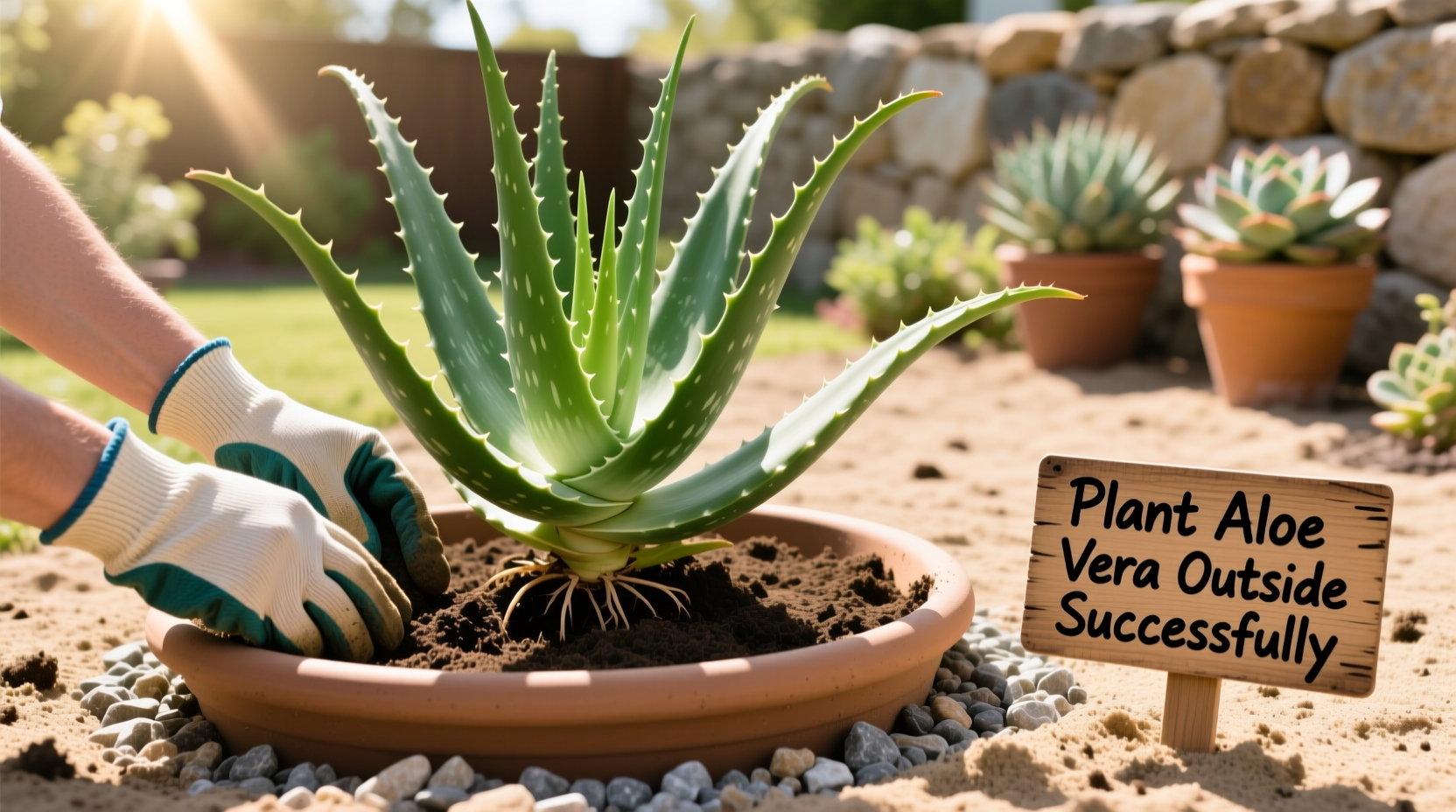 how to plant aloe vera outside
