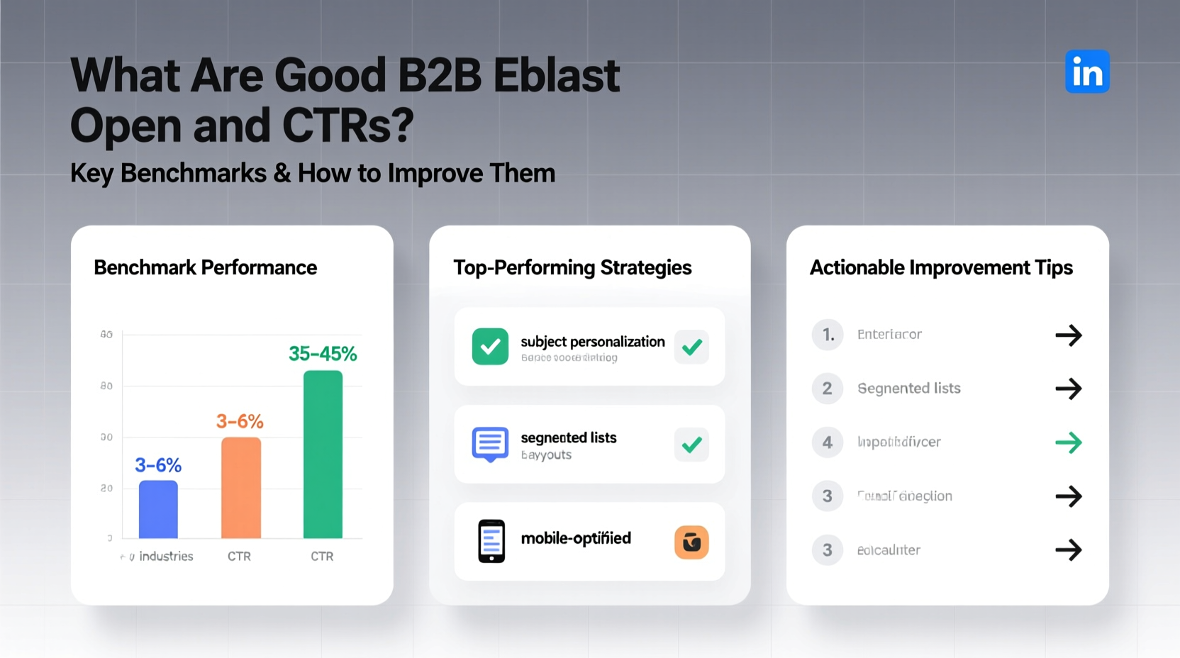 what are good b2b eblast open and ctrs