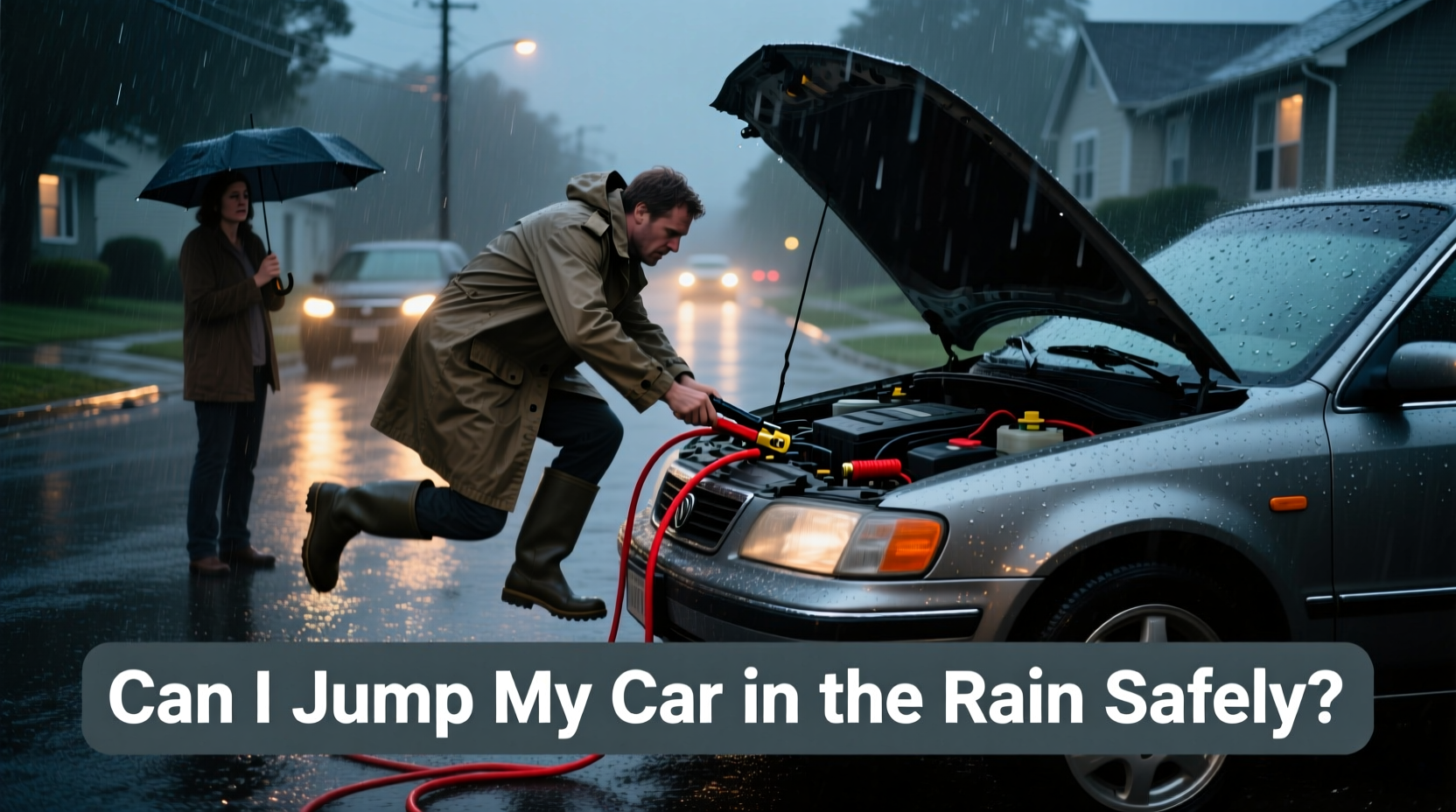 can i jump my car in the rain