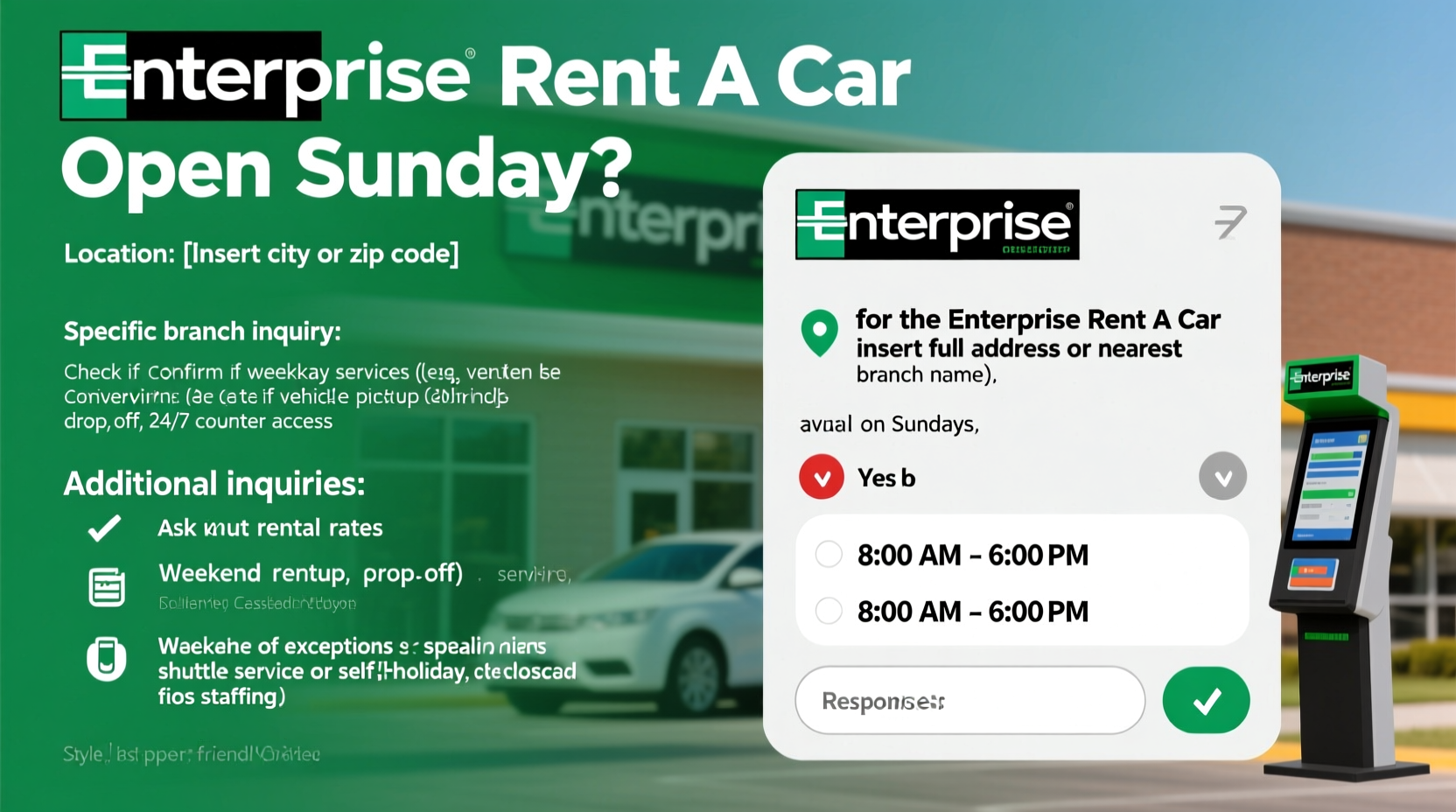 is enterprise rent a car open on sunday